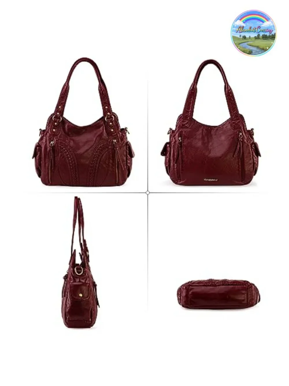Y2K Hobo Bag Room Washed Leather Handbag Crossbody Strap